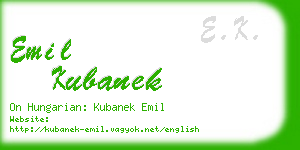 emil kubanek business card